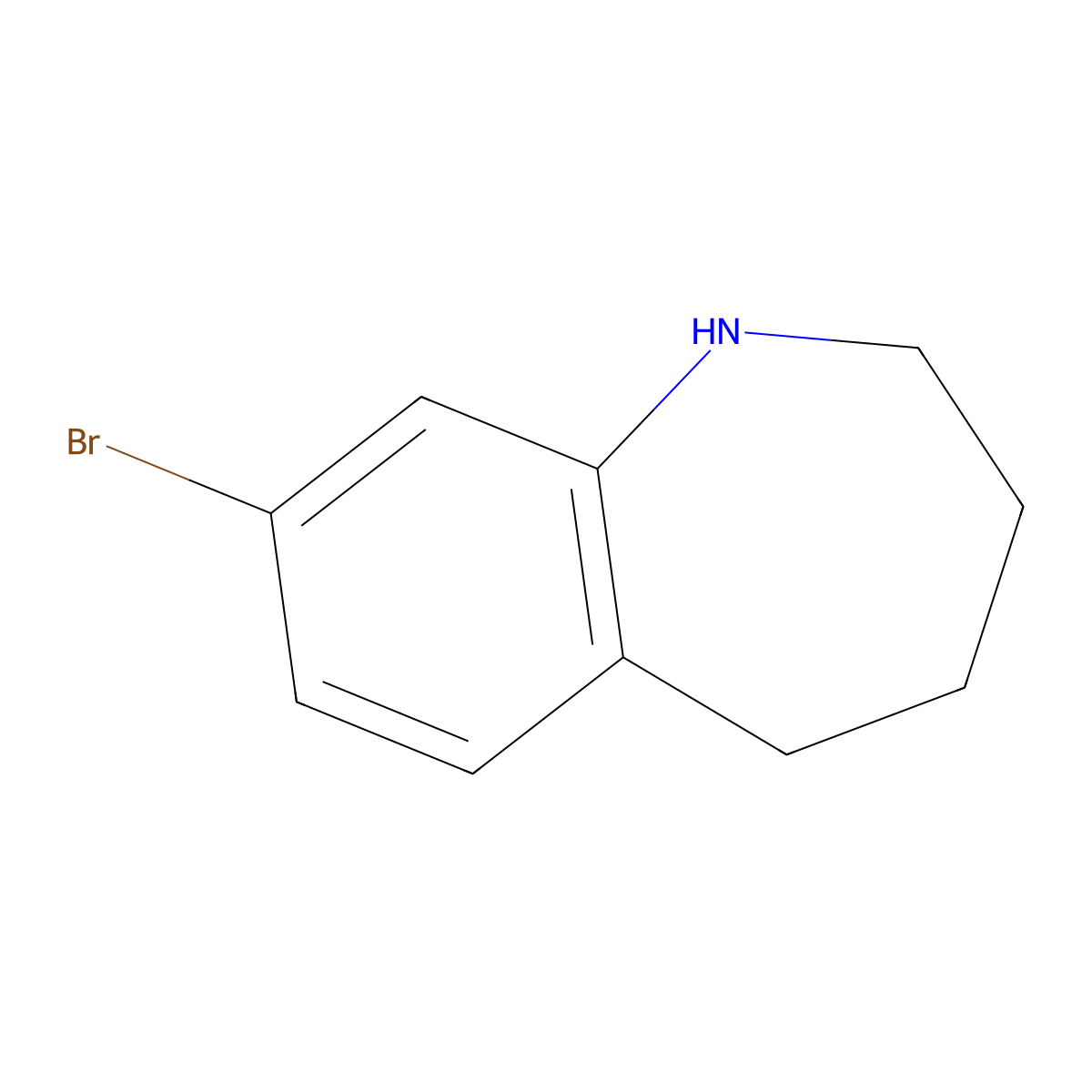 8-Bromo-2,3,4,5-tetrahydro-1H-benzo[b]azepine molecular structure, CAS 205584-61-8