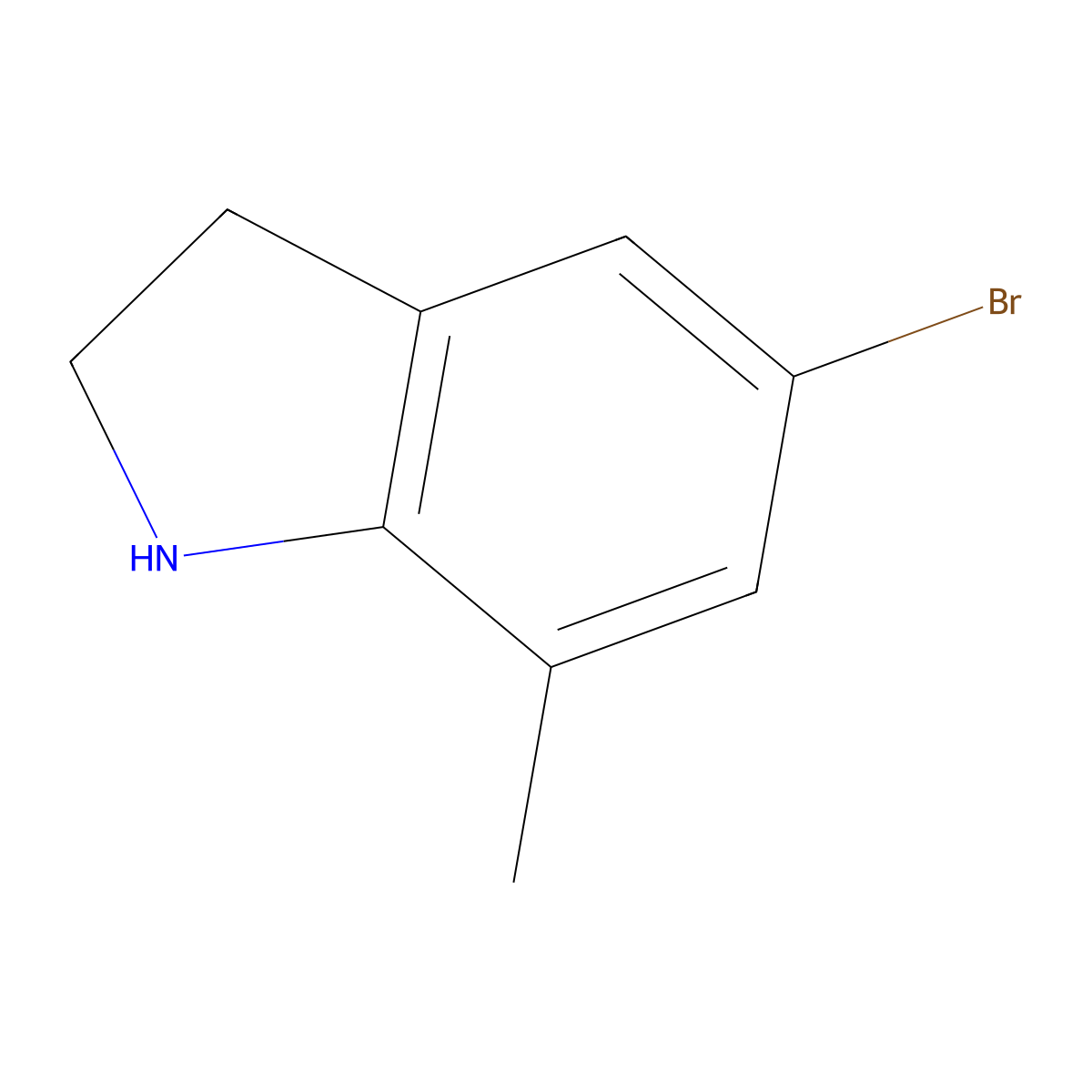 5-Bromo-7-methylindoline molecular structure, CAS 205584-66-3