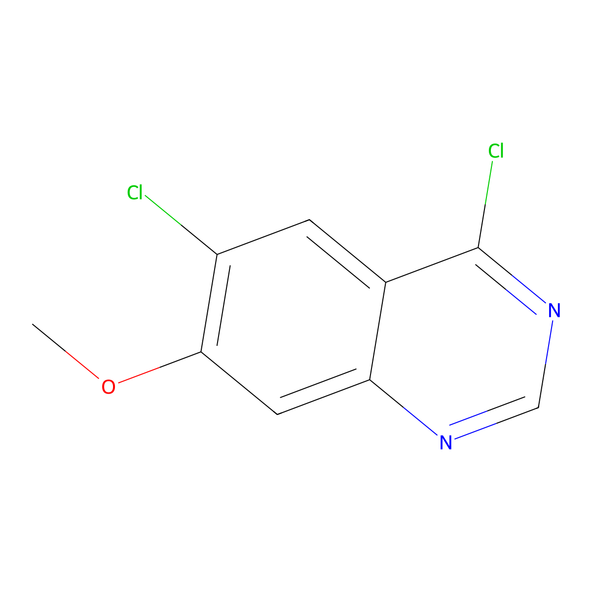 4,6-Dichloro-7-methoxyquinazoline molecular structure, CAS 205584-69-6