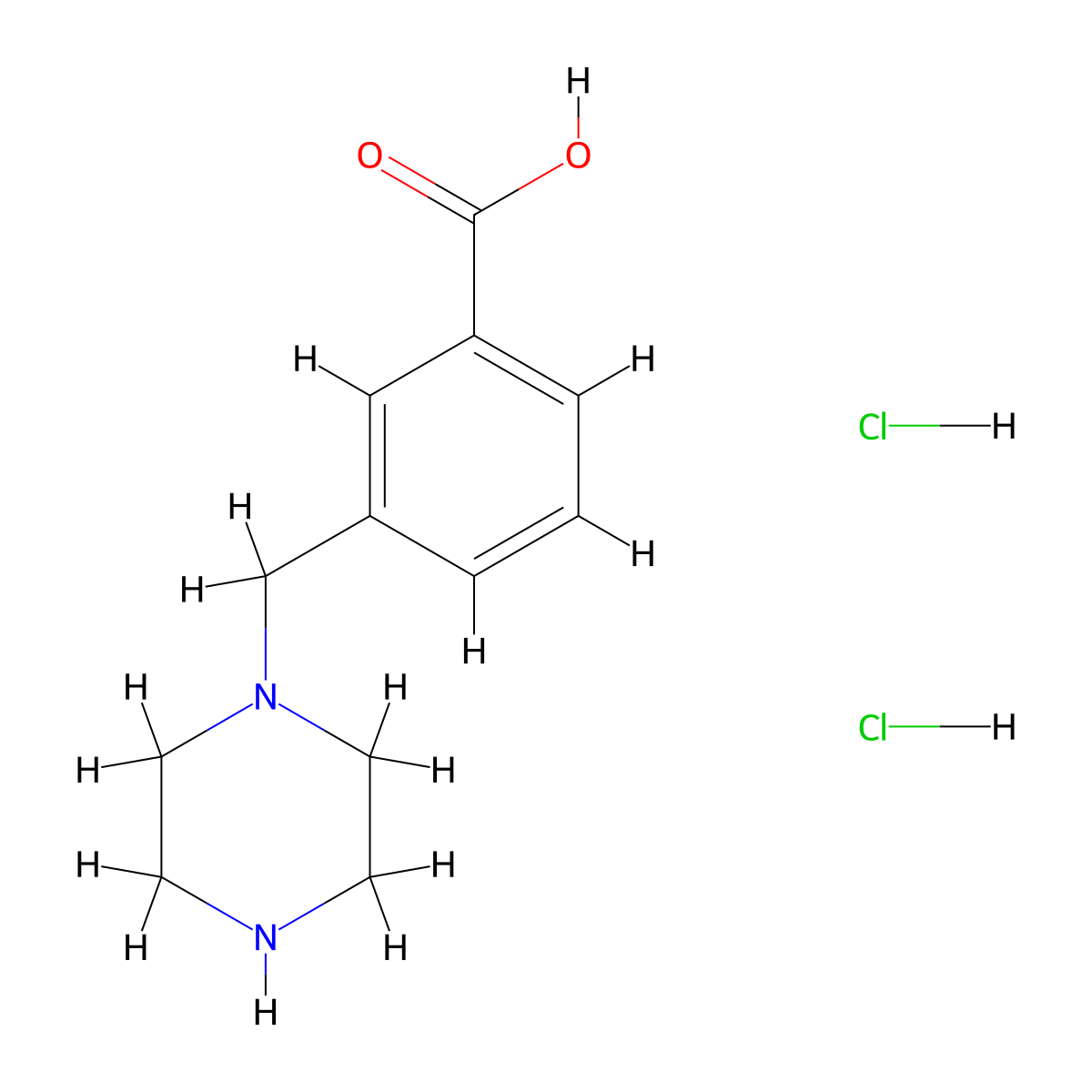 1-(3-carboxyphenyl methyl) piperazine-2HCl molecular structure, CAS 2055840-00-9