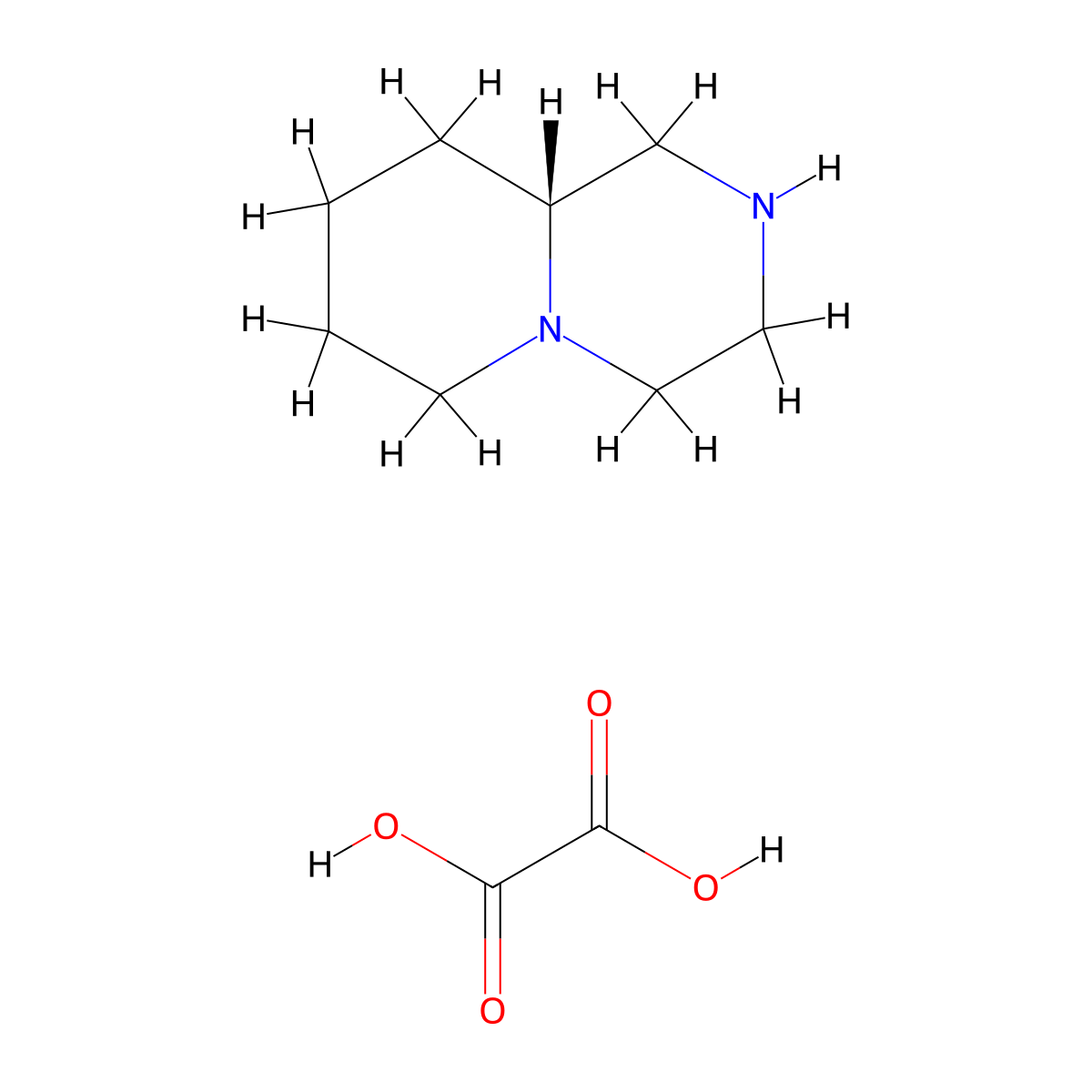 (9AR)-octahydro-1H-pyrido[1,2-a]piperazine oxalic acid molecular structure, CAS 2055840-06-5