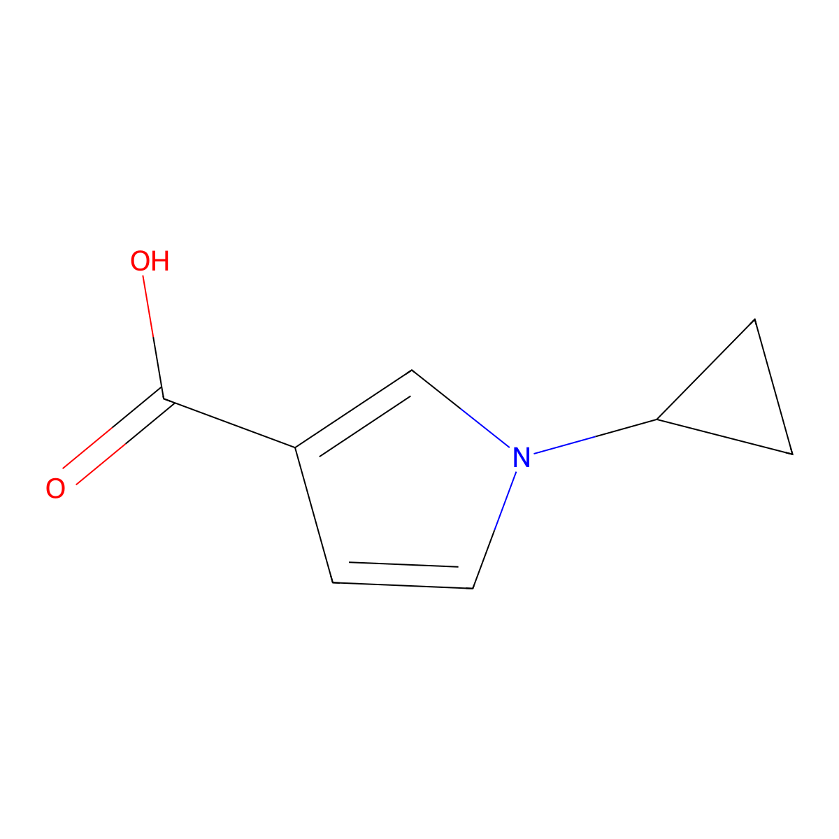 1-Cyclopropyl-1H-pyrrole-3-carboxylic acid molecular structure, CAS 2055840-07-6