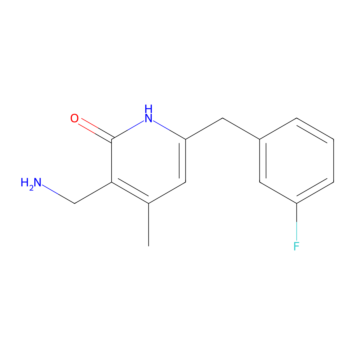 3-(Aminomethyl)-6-(3-fluorobenzyl)-4-methylpyridin-2(1H)-one molecular structure, CAS 2055840-12-3