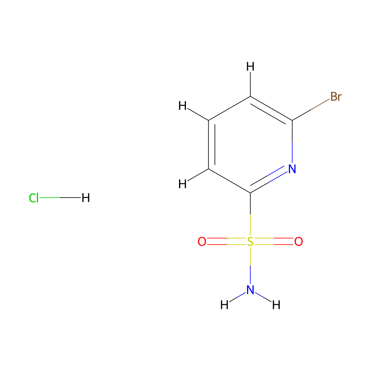 6-Bromopyridine-2-sulfonamide HCl molecular structure, CAS 2055840-24-7