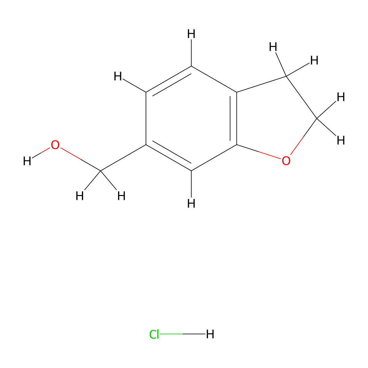 (2,3-Dihydrobenzofuran-6-yl)methanol HCl molecular structure, CAS 2055840-27-0