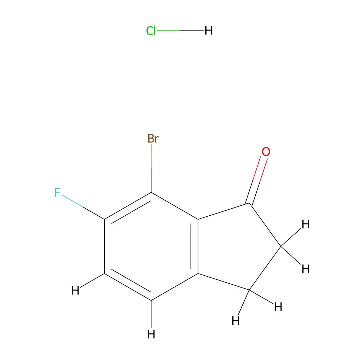 7-Bromo-6-fluoro-2,3-dihydro-1H-inden-1-one hydrochloride molecular structure, CAS 2055840-29-2