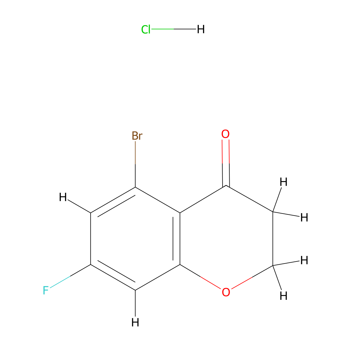 5-Bromo-7-fluorochroman-4-one HCl molecular structure, CAS 2055840-44-1