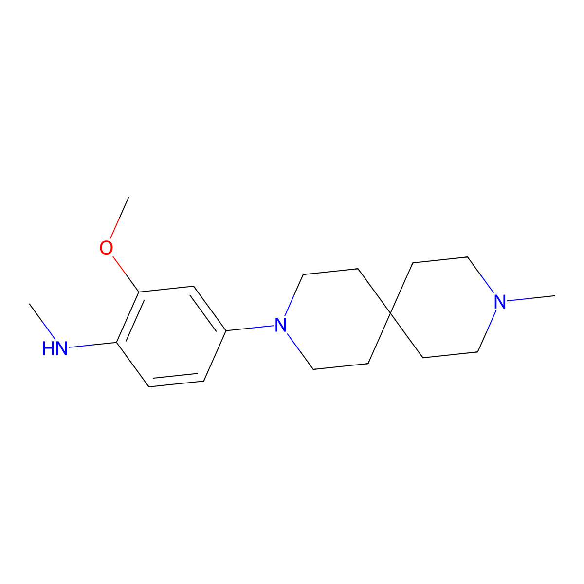 2-methoxy-N-methyl-4-{9-methyl-3,9-diazaspiro[5.5]undecan-3-yl}aniline molecular structure, CAS 2055840-56-5