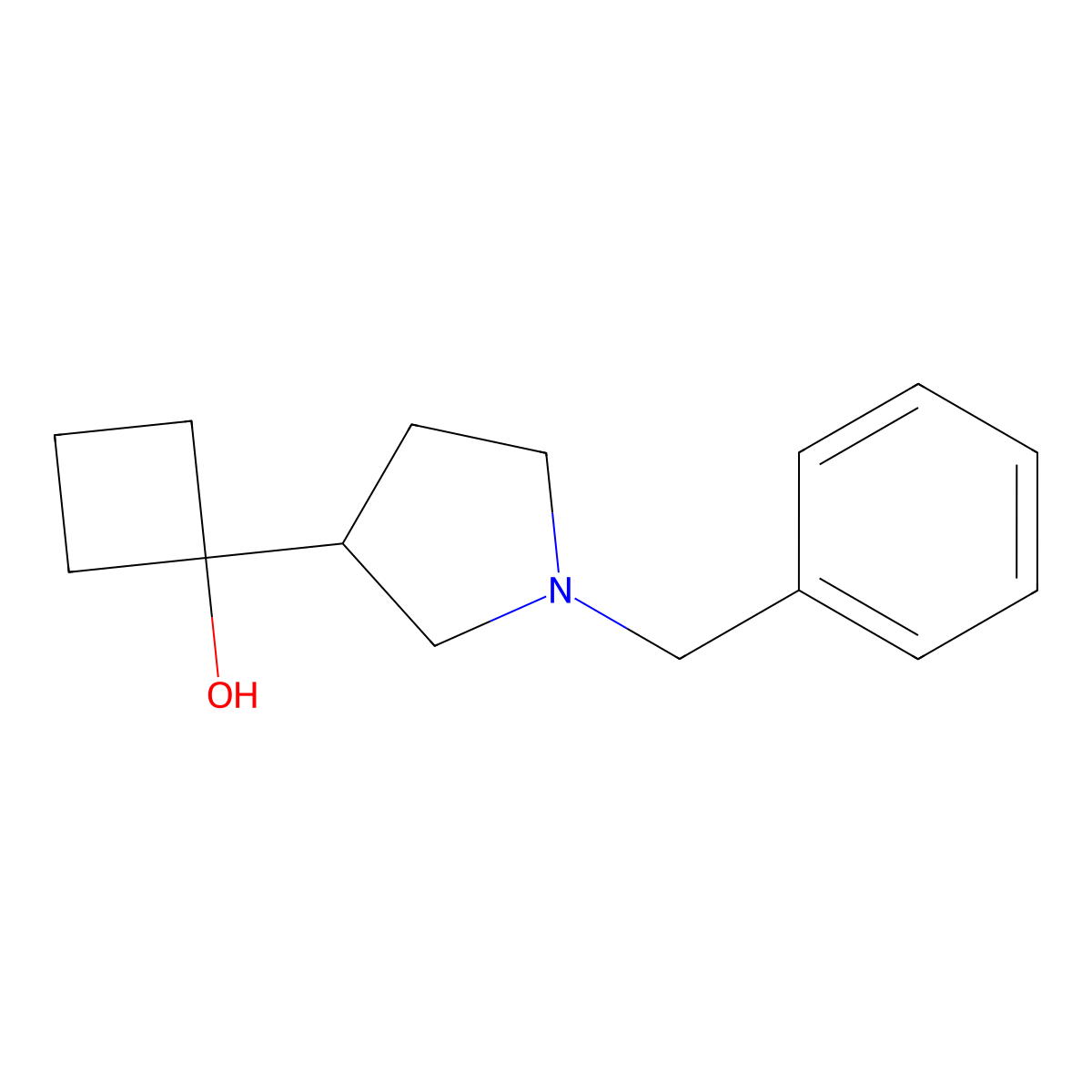 1-(1-Benzylpyrrolidin-3-yl)cyclobutan-1-ol molecular structure, CAS 2055840-58-7