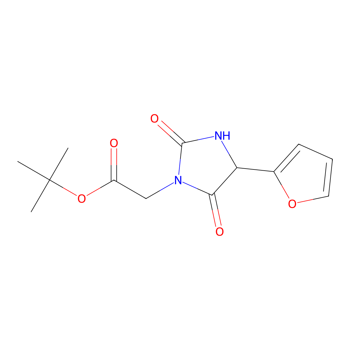 Tert-butyl 2-[4-(furan-2-yl)-2,5-dioxoimidazolidin-1-yl]acetate molecular structure, CAS 2055840-59-8