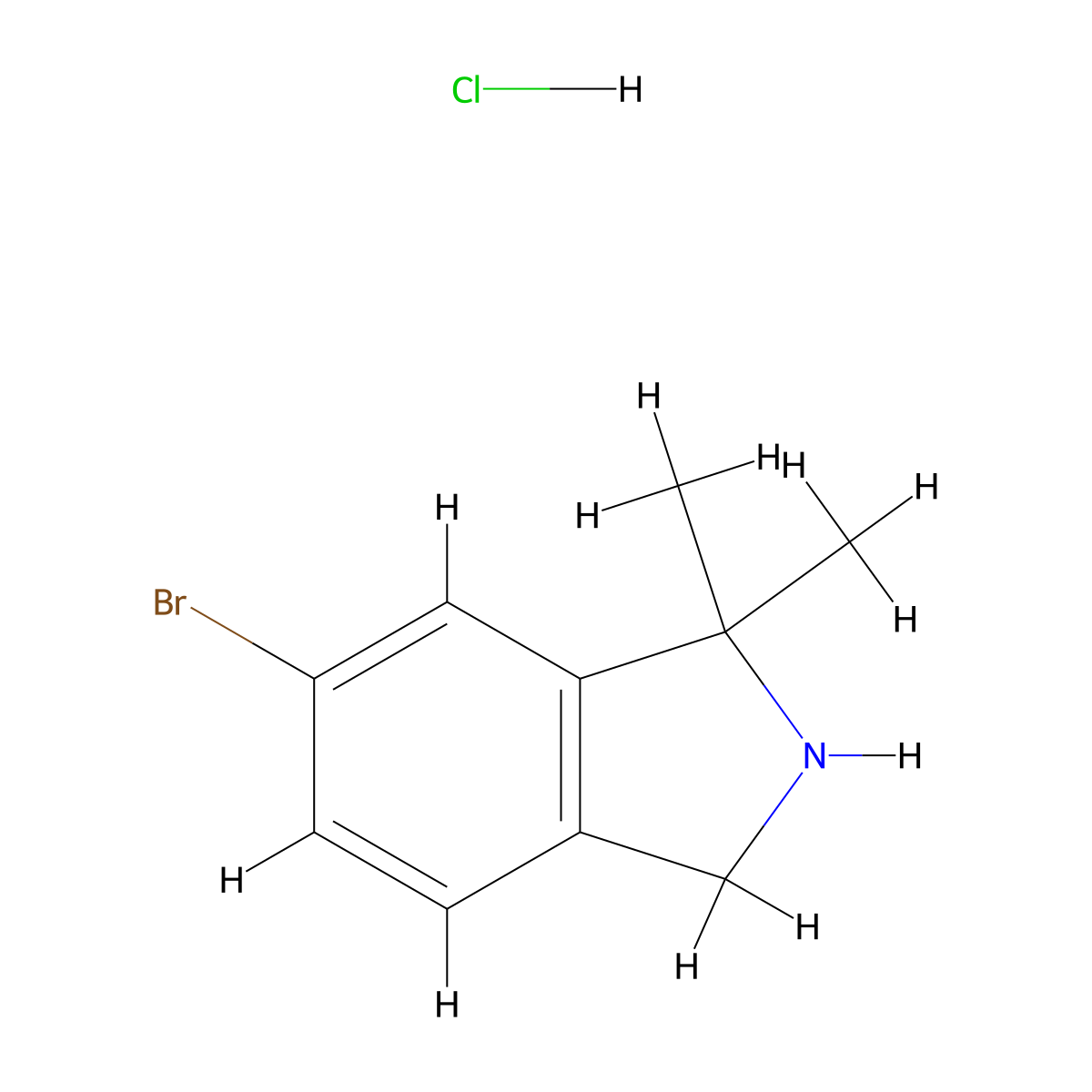 6-bromo-1,1-dimethyl-2,3-dihydro-1H-isoindole hydrochloride molecular structure, CAS 2055840-66-7