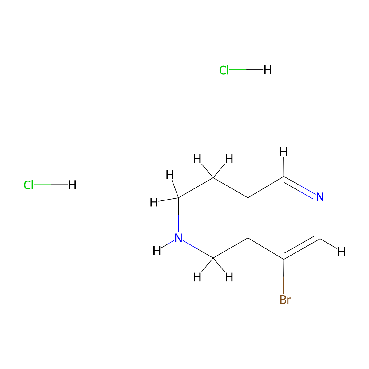 8-Bromo-1,2,3,4-tetrahydro-2,6-naphthyridine dihydrochloride molecular structure, CAS 2055840-70-3