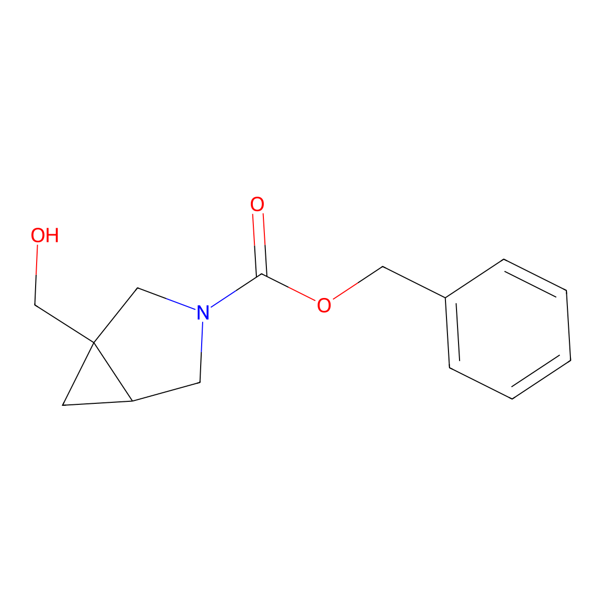 Benzyl 1-(hydroxymethyl)-3-azabicyclo[3.1.0]hexane-3-carboxylate molecular structure, CAS 2055840-73-6