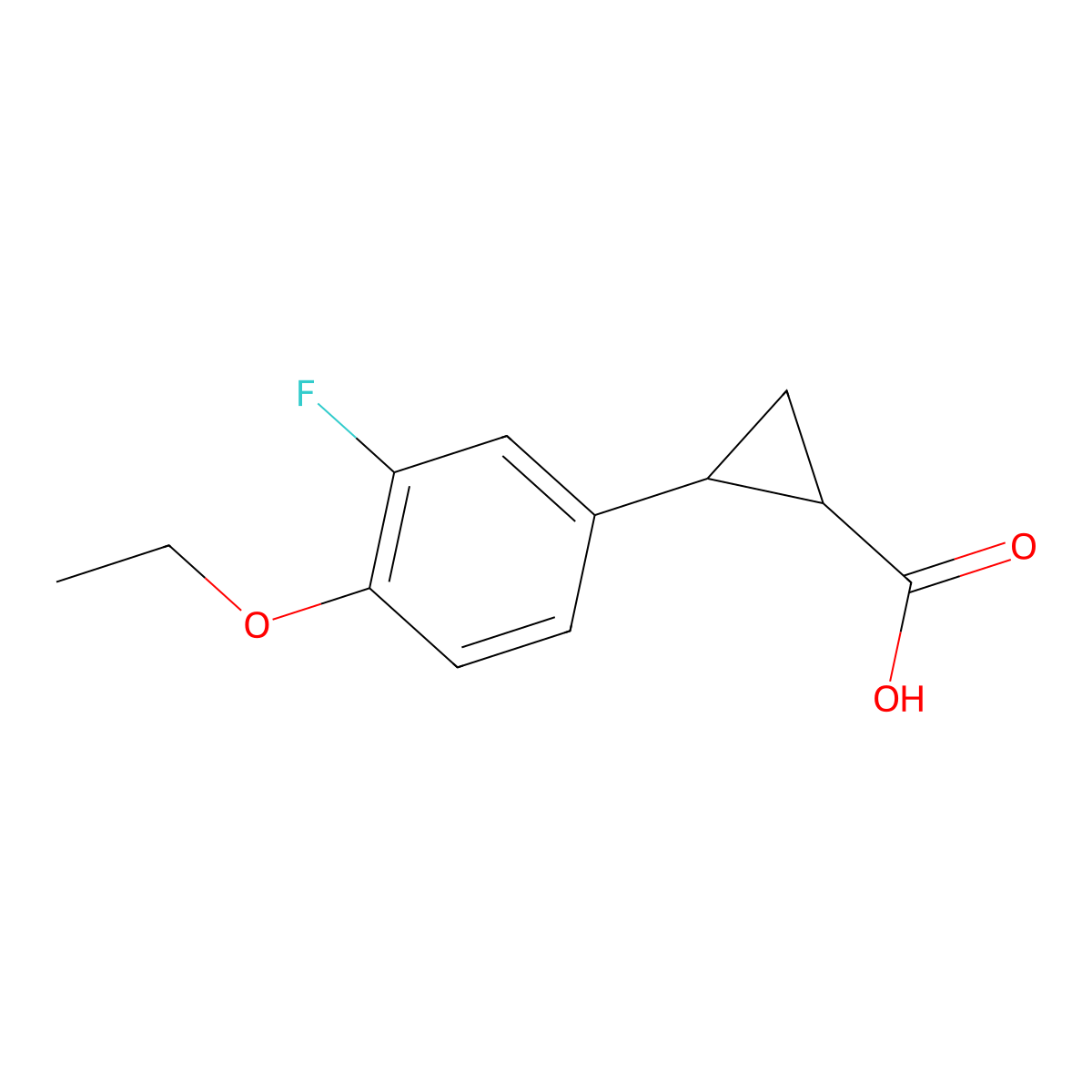 (1S,2S)-rel-2-(4-ethoxy-3-fluorophenyl)cyclopropane-1-carboxylic acid molecular structure, CAS 2055840-75-8