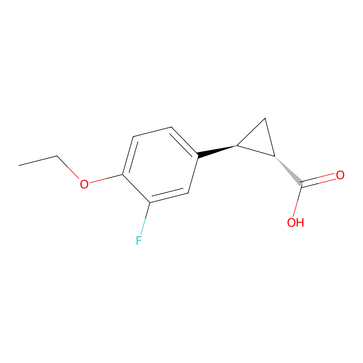 (1S,2S)-rel-2-(4-ethoxy-3-fluorophenyl)cyclopropane-1-carboxylic acid molecular structure, CAS 2055840-75-8