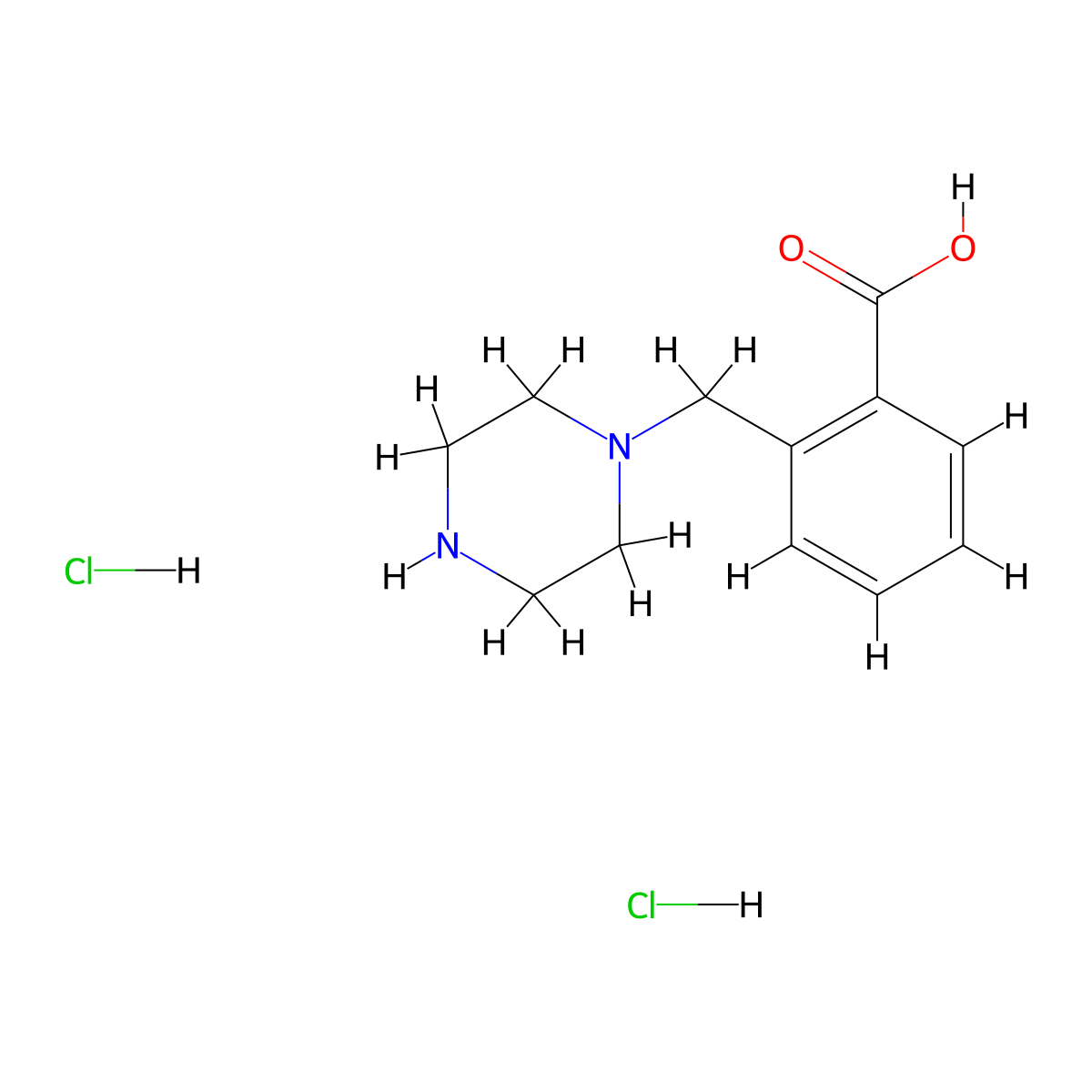 2-(Piperazin-1-ylmethyl)benzoic acid dihydrochloride molecular structure, CAS 2055840-86-1