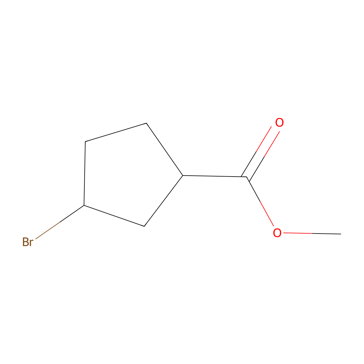 methyl (1S,3S)-rel-3-bromocyclopentane-1-carboxylate molecular structure, CAS 2055840-88-3