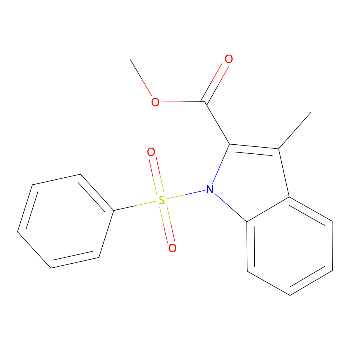 Methyl 1-(benzenesulfonyl)-3-methyl-1H-indole-2-carboxylate molecular structure, CAS 2055840-89-4