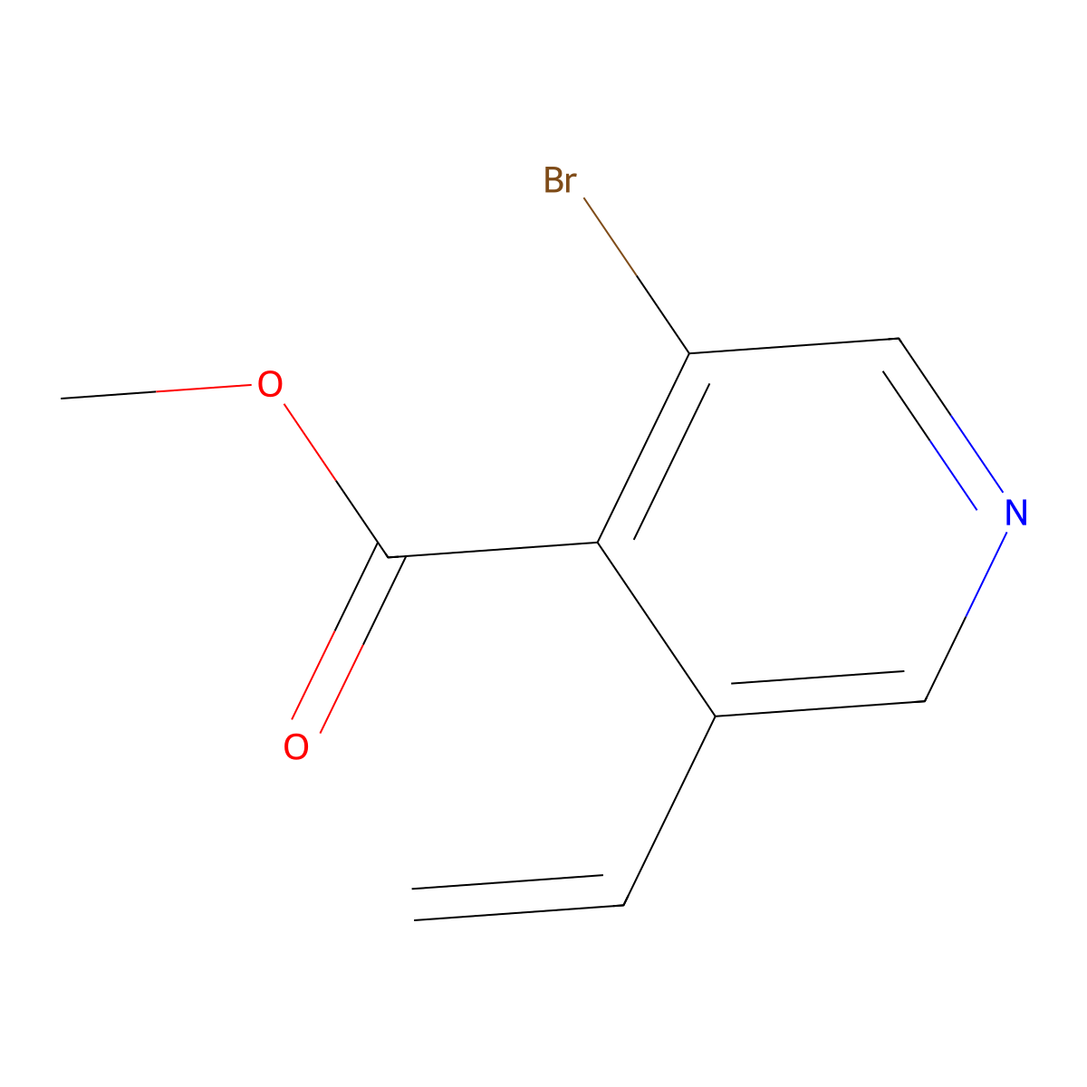 Methyl 3-bromo-5-ethenylpyridine-4-carboxylate molecular structure, CAS 2055840-93-0