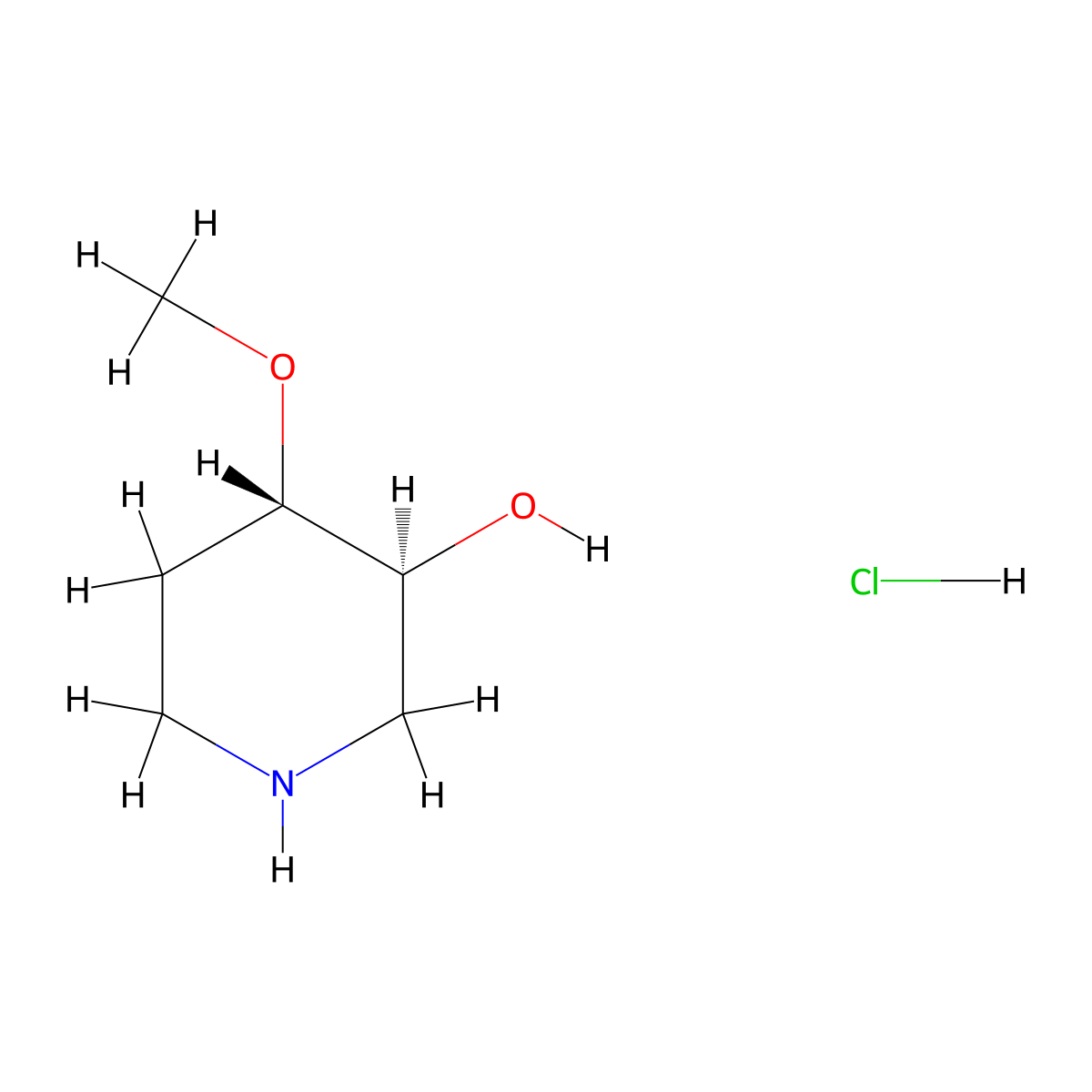 trans-4-Methoxypiperidin-3-ol hydrochloride molecular structure, CAS 2055841-02-4