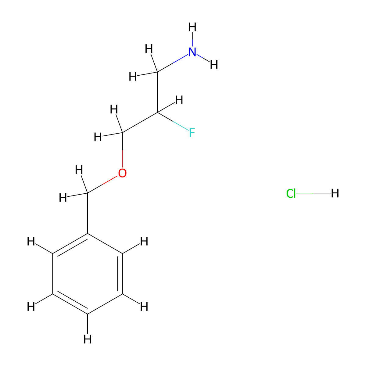 3-(Benzyloxy)-2-fluoropropan-1-amine hcl molecular structure, CAS 2055841-04-6