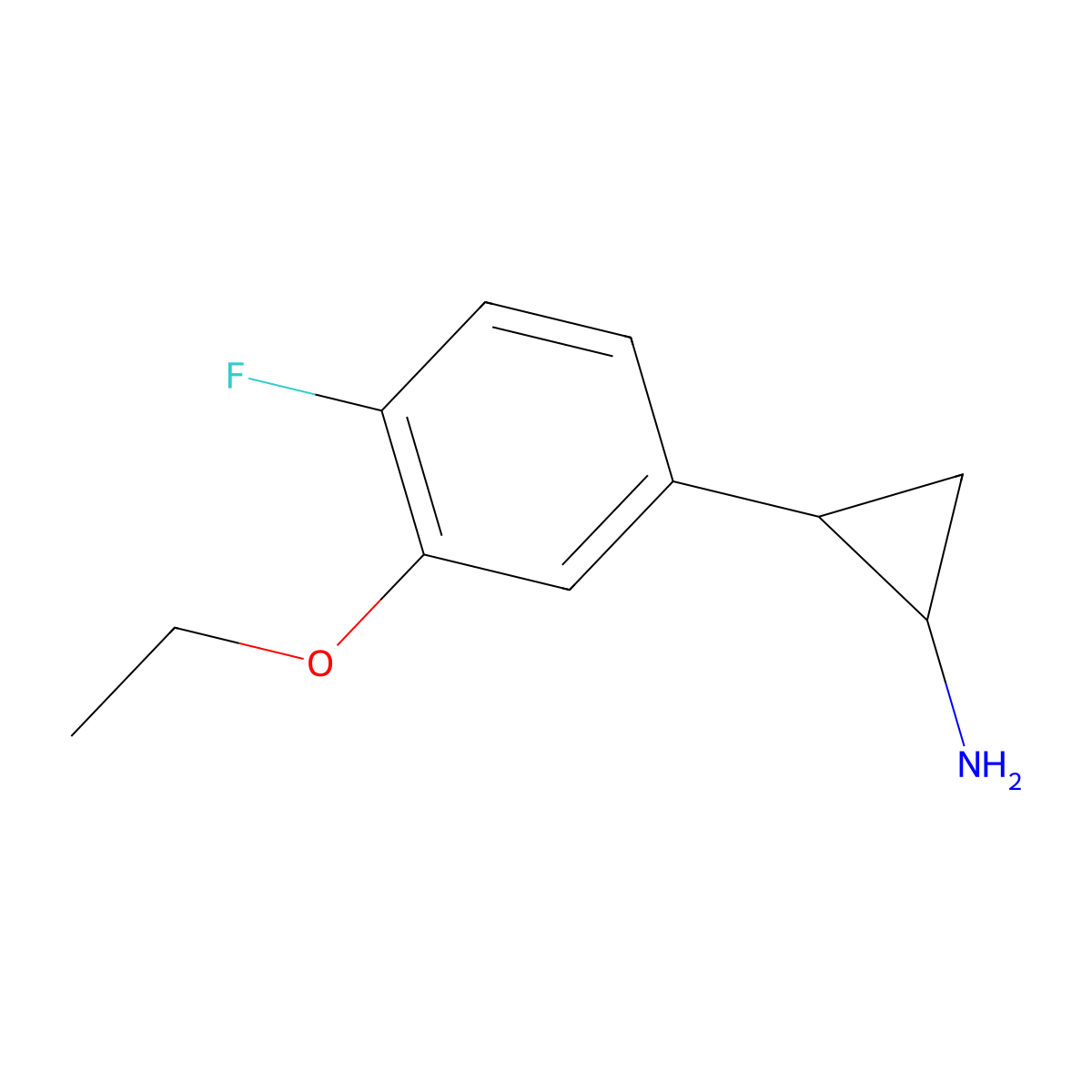 (1S,2R)-2-(3-Ethoxy-4-fluorophenyl)cyclopropan-1-amine molecular structure, CAS 2055841-09-1