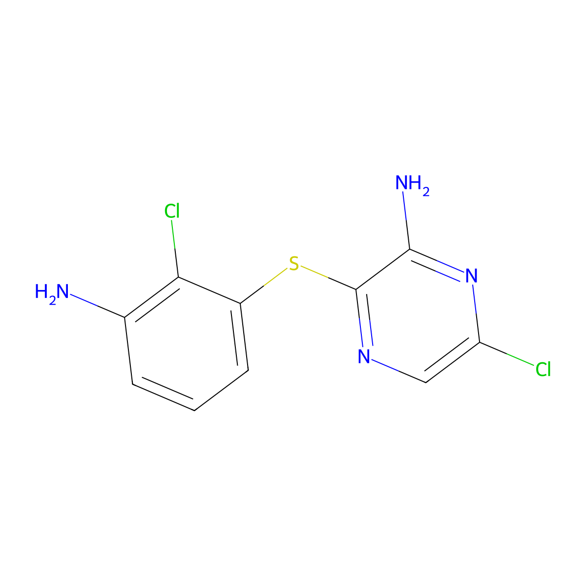 3-((3-Amino-2-chlorophenyl)thio)-6-chloropyrazin-2-amine molecular structure, CAS 2055841-11-5