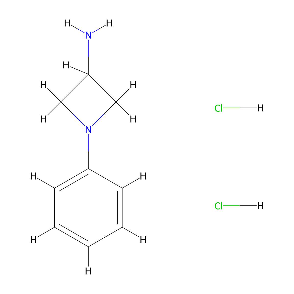 1-Phenylazetidin-3-amine dihydrochloride molecular structure, CAS 2055841-16-0