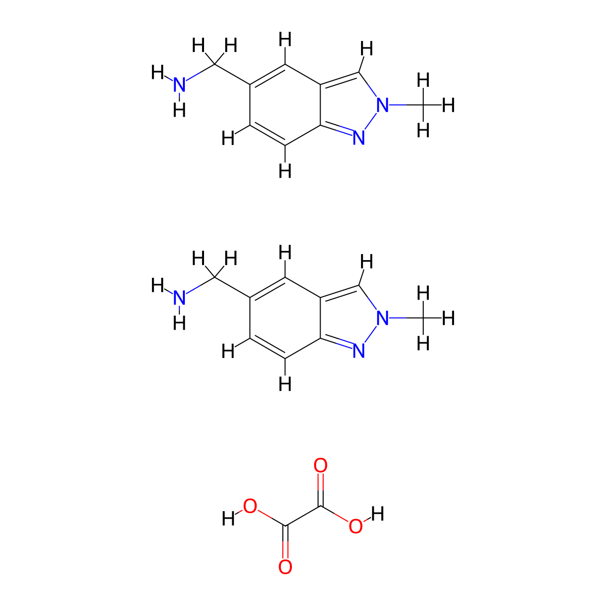 (2-Methyl-2H-indazol-5-yl)methanamine hemioxalate molecular structure, CAS 2055841-17-1