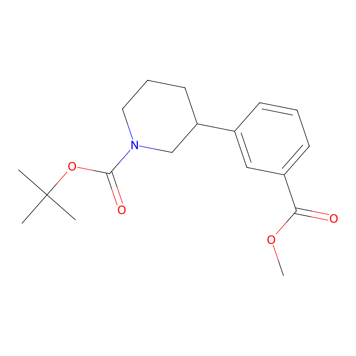 Tert-butyl 3-[3-(methoxycarbonyl)phenyl]piperidine-1-carboxylate molecular structure, CAS 2055841-21-7