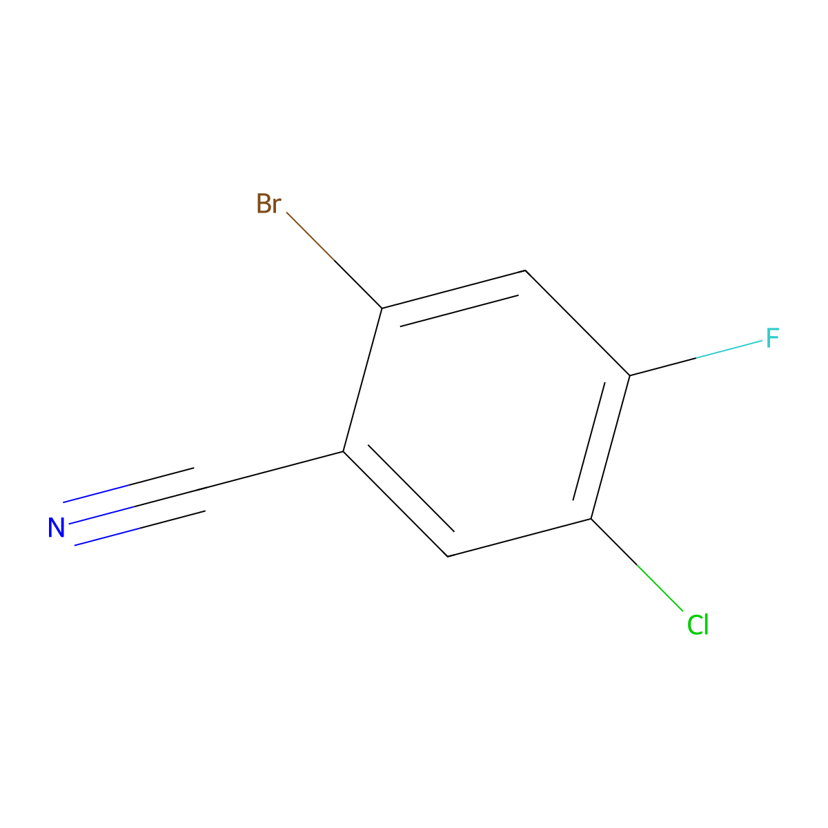 2-Bromo-5-chloro-4-fluorobenzonitrile molecular structure, CAS 2055841-25-1