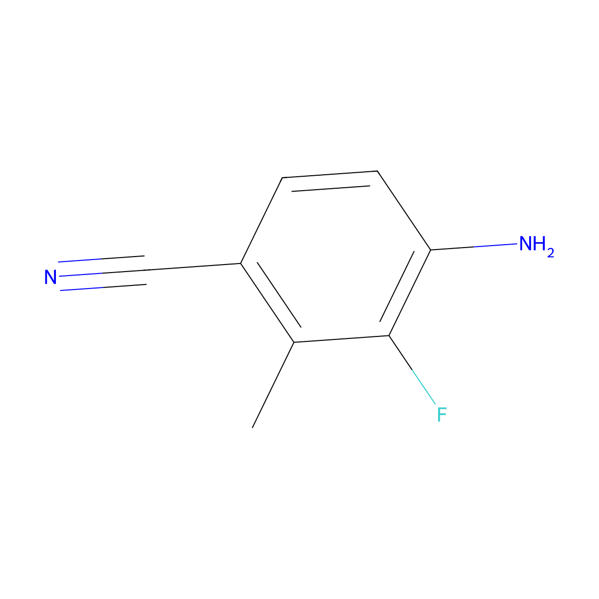4-Amino-3-fluoro-2-methylbenzonitrile molecular structure, CAS 2055841-26-2