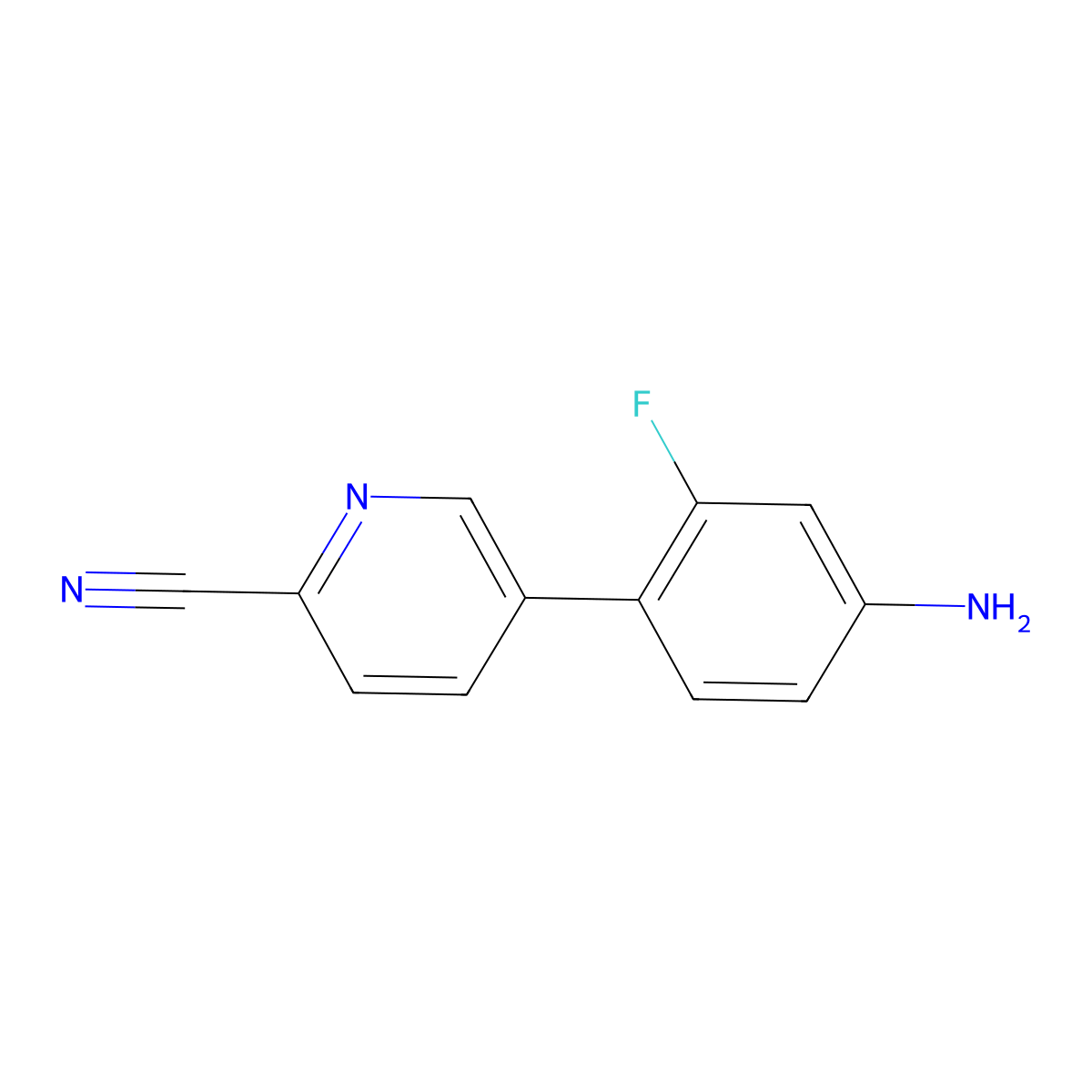 5-(4-Amino-2-fluorophenyl)picolinonitrile molecular structure, CAS 2055841-27-3