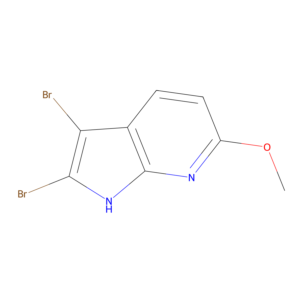 2,3-dibromo-6-methoxy-1H-pyrrolo[2,3-b]pyridine molecular structure, CAS 2055841-29-5