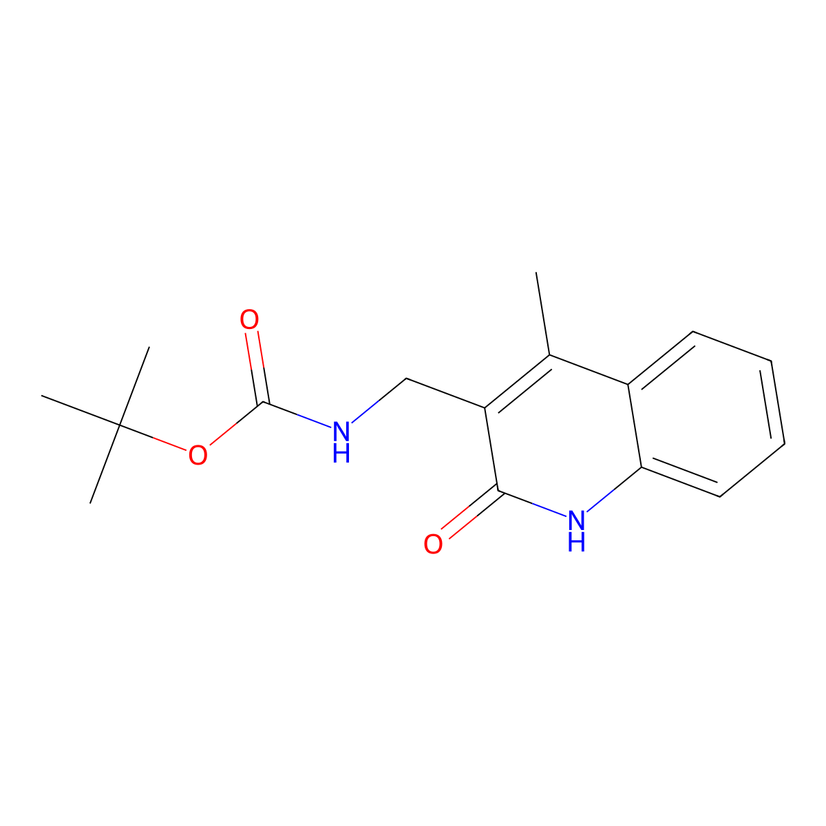 tert-Butyl ((4-methyl-2-oxo-1,2-dihydroquinolin-3-yl)methyl)carbamate molecular structure, CAS 2055841-37-5