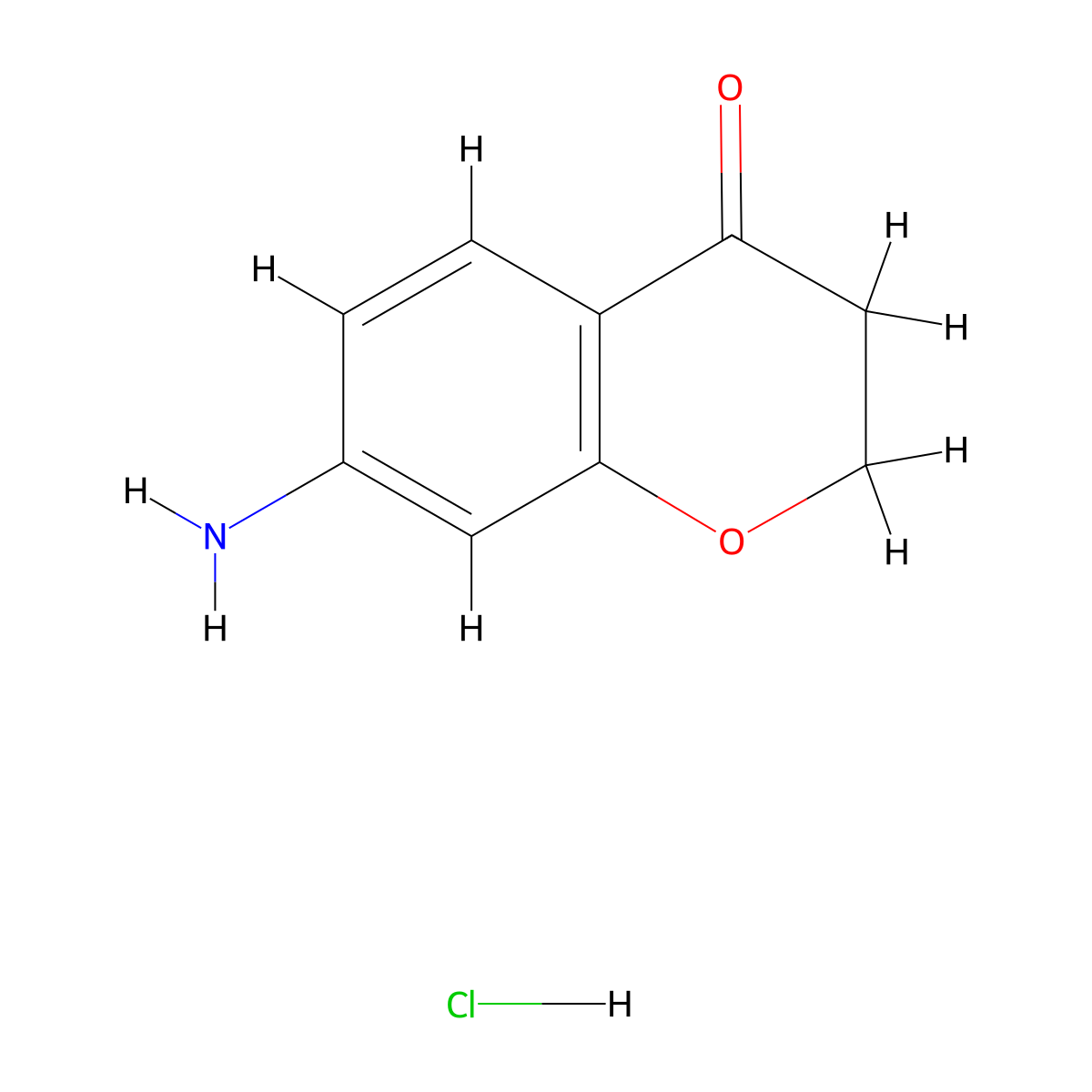 7-Aminochroman-4-one HCl molecular structure, CAS 2055841-53-5