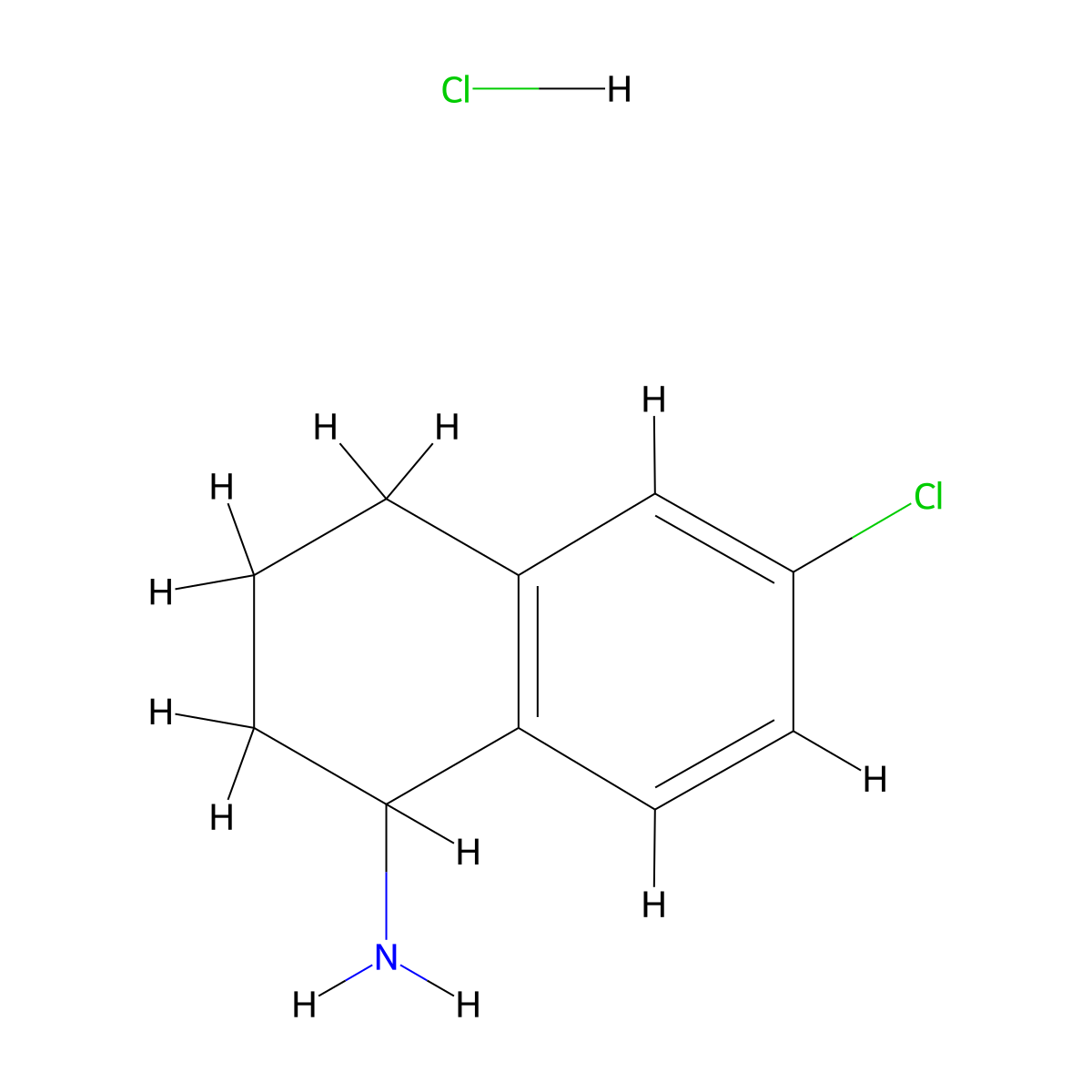 6-Chloro-1,2,3,4-tetrahydronaphthalen-1-amine hydrochloride molecular structure, CAS 2055841-65-9