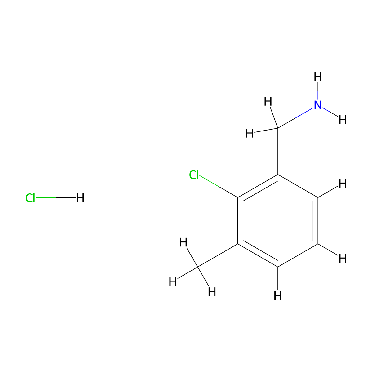 1-(2-Chloro-3-methylphenyl)methanamine hydrochloride molecular structure, CAS 2055841-68-2