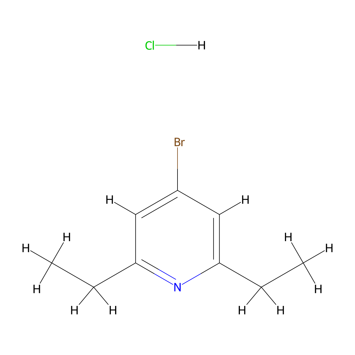 4-Bromo-2,6-diethylpyridine hydrochloride molecular structure, CAS 2055841-93-3