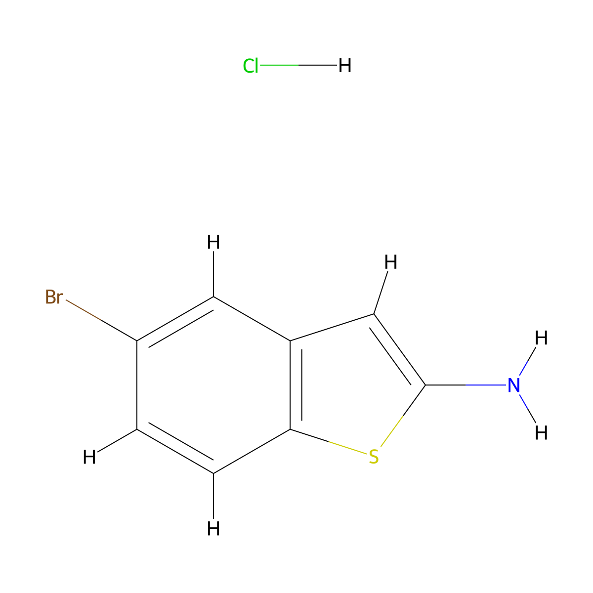5-Bromo-1-benzothiophen-2-amine hydrochloride molecular structure, CAS 2055841-97-7