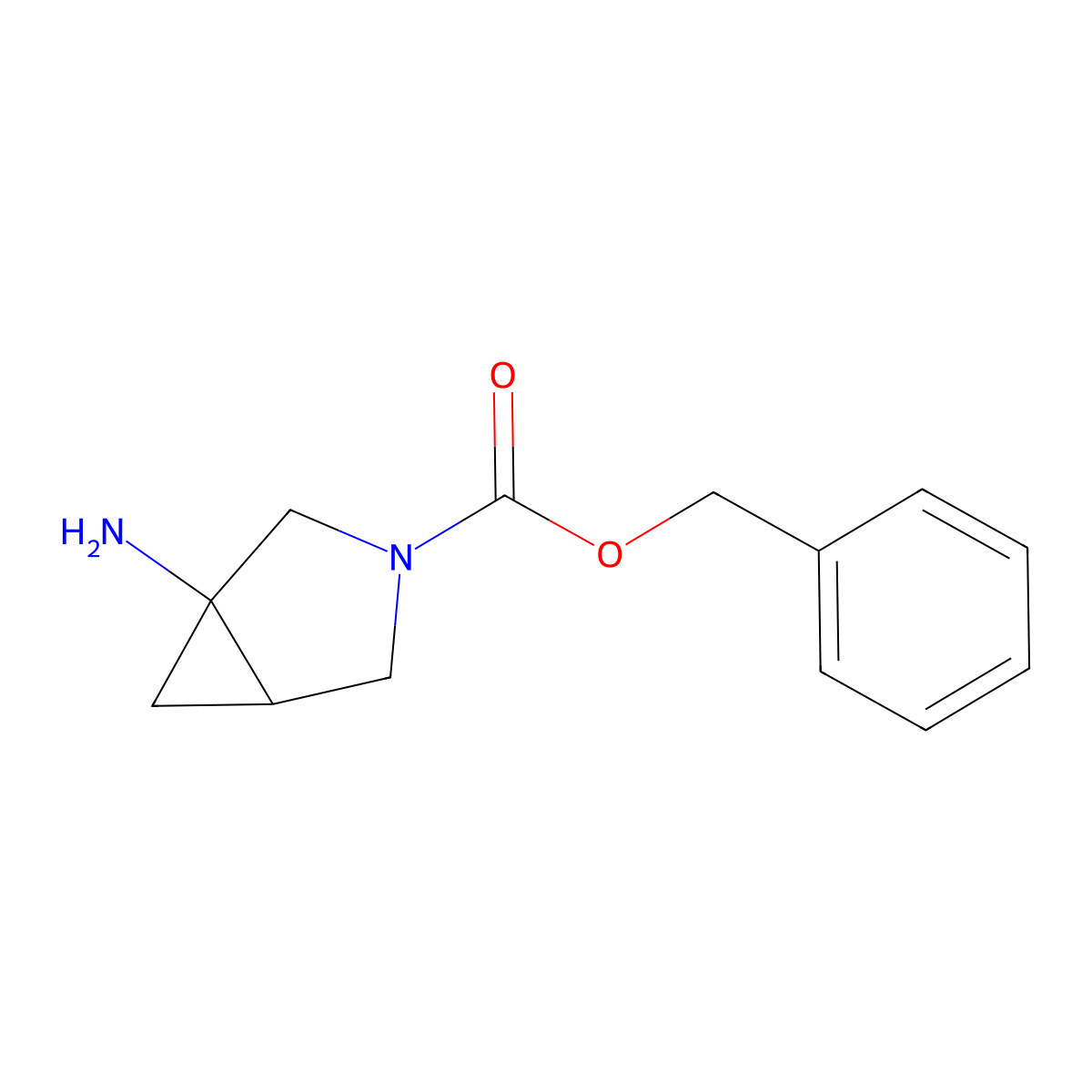 Benzyl 1-amino-3-azabicyclo[3.1.0]hexane-3-carboxylate molecular structure, CAS 2055841-98-8