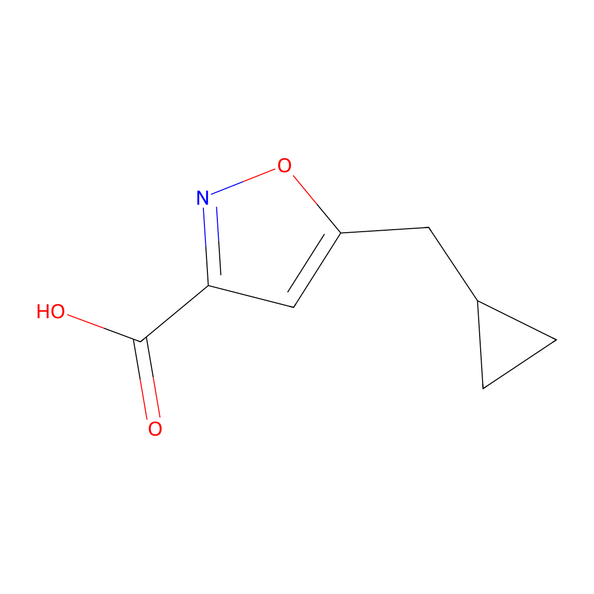 5-(Cyclopropylmethyl)-1,2-oxazole-3-carboxylic acid molecular structure, CAS 2055844-06-7