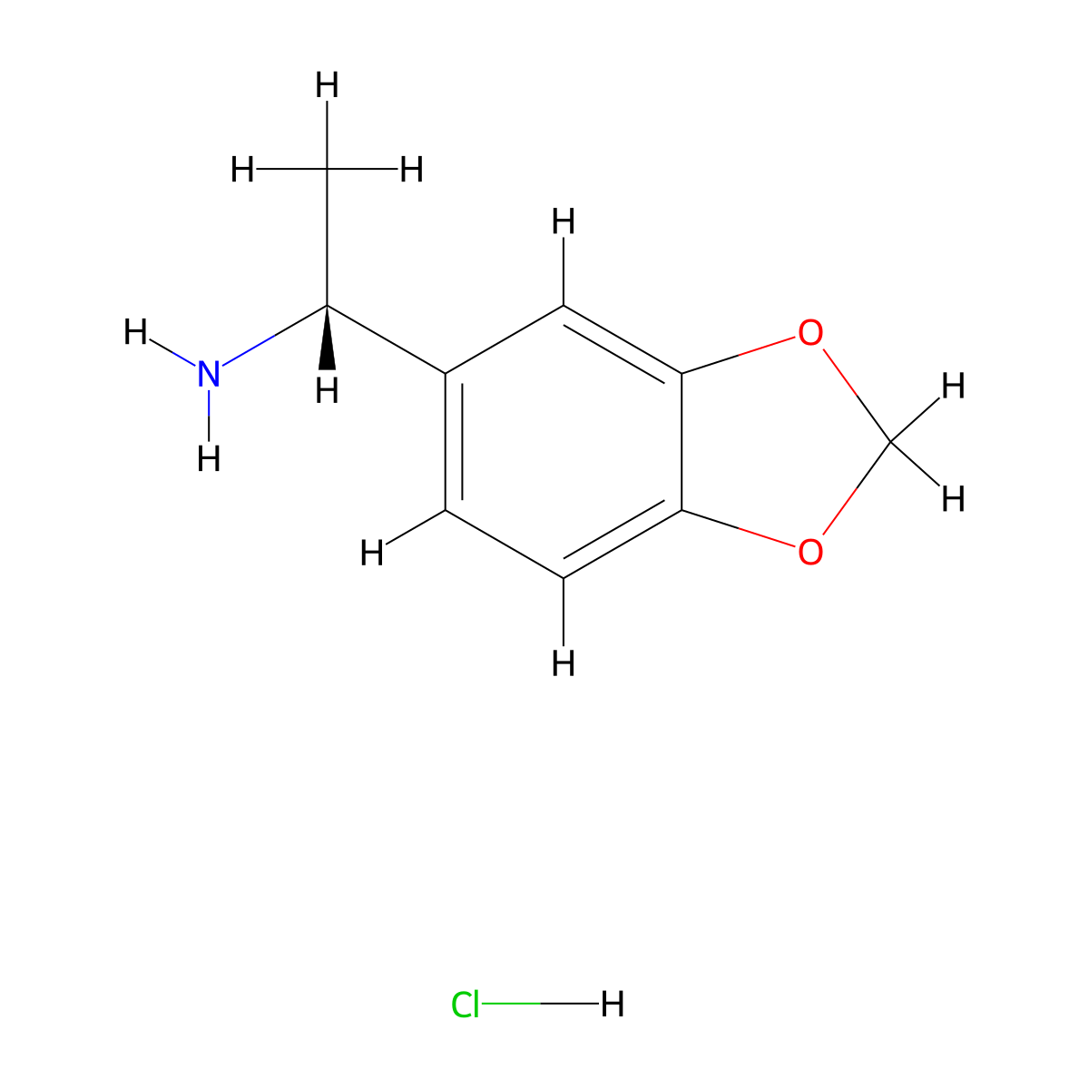 (R)-1-(Benzo[d][1,3]dioxol-5-yl)ethanamine hydrochloride molecular structure, CAS 2055848-64-9
