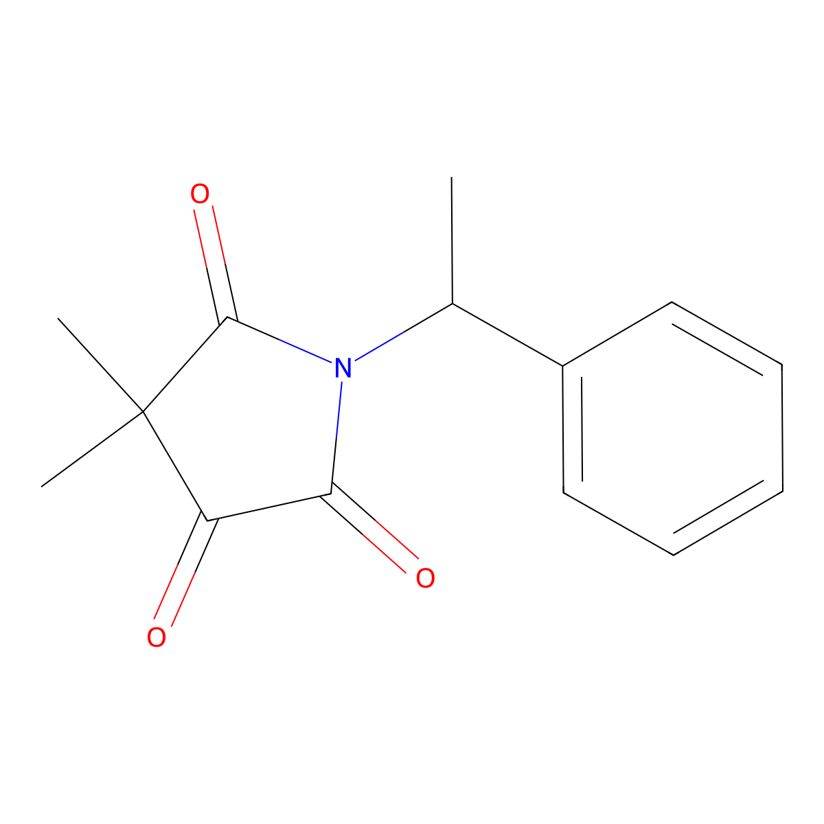 4,4-dimethyl-1-[(1R)-1-phenylethyl]pyrrolidine-2,3,5-trione molecular structure, CAS 2055848-74-1