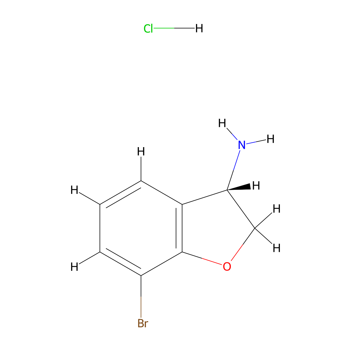 (S)-7-Bromo-2,3-dihydrobenzofuran-3-amine hydrochloride molecular structure, CAS 2055848-77-4