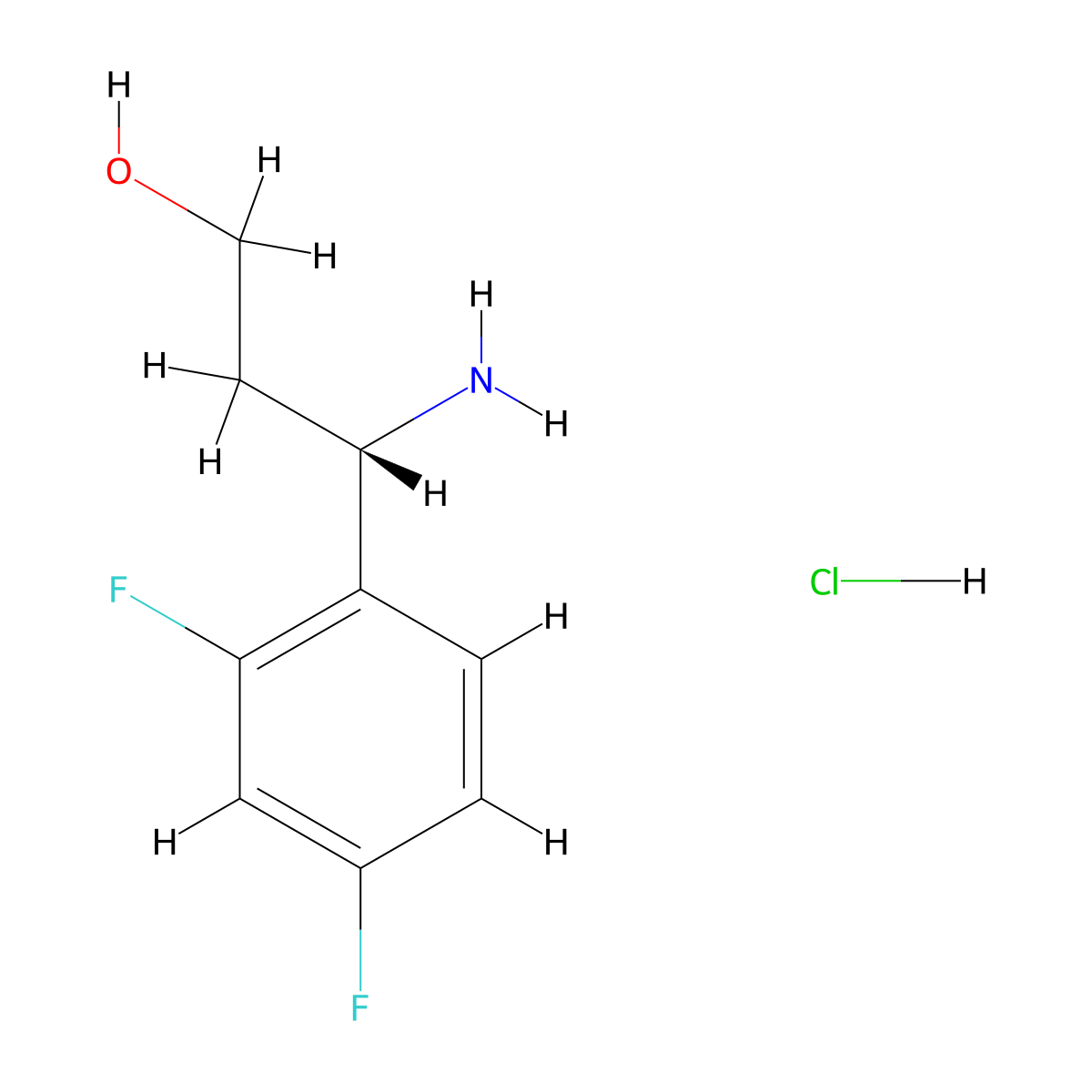 (S)-3-Amino-3-(2,4-difluorophenyl)propan-1-ol hydrochloride molecular structure, CAS 2055848-83-2