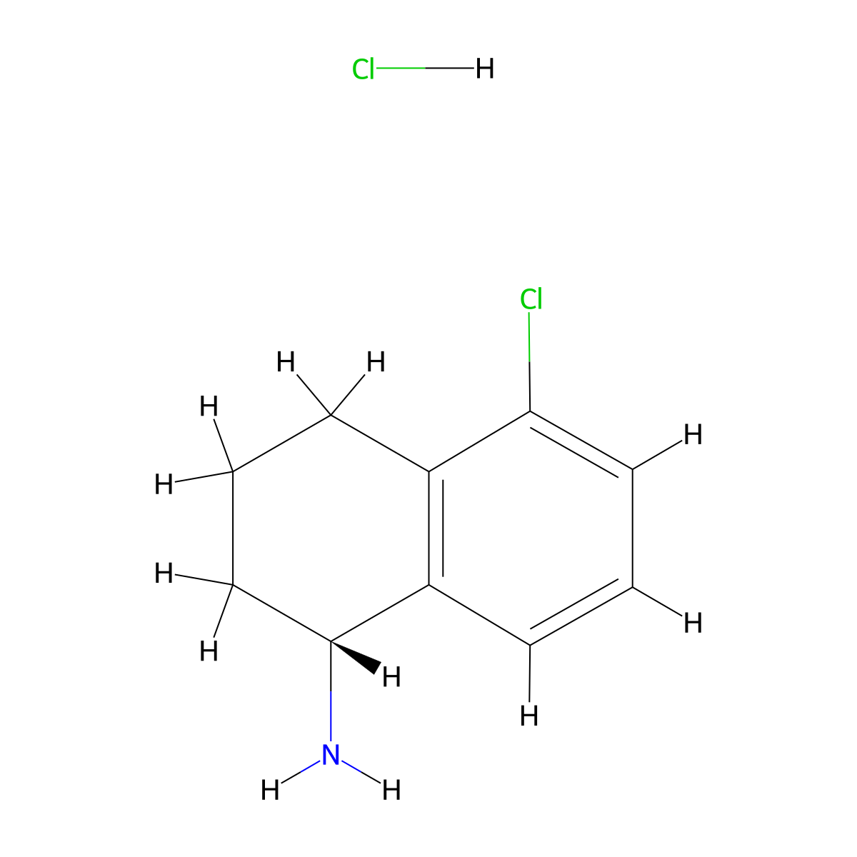 (1R)-5-Chloro-1,2,3,4-tetrahydronaphthylamine hydrochloride molecular structure, CAS 2055848-84-3