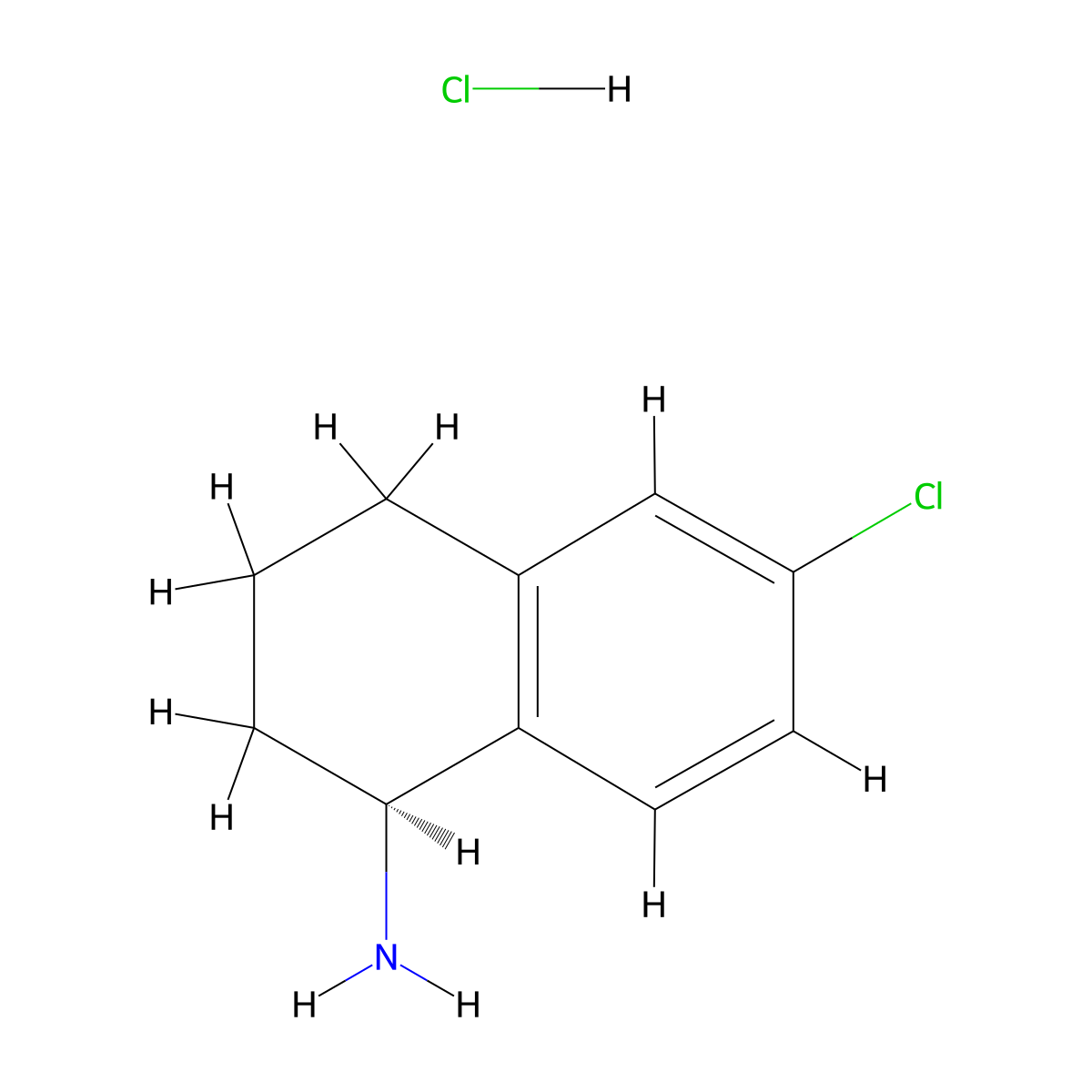 (S)-6-Chloro-1,2,3,4-tetrahydronaphthalen-1-amine hydrochloride molecular structure, CAS 2055848-85-4