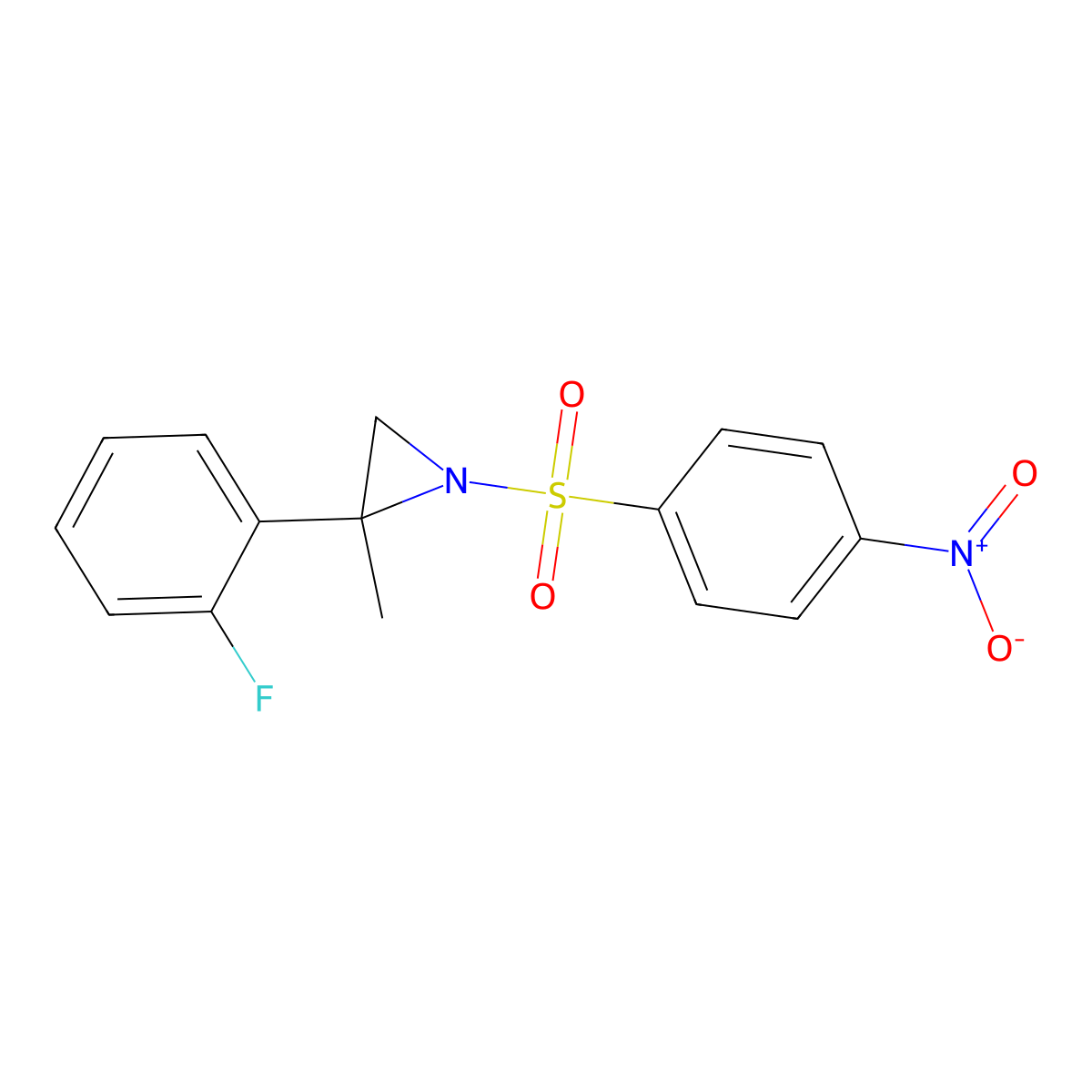 (R)-2-(2-Fluorophenyl)-2-methyl-1-((4-nitrophenyl)sulfonyl)aziridine molecular structure, CAS 2055848-86-5