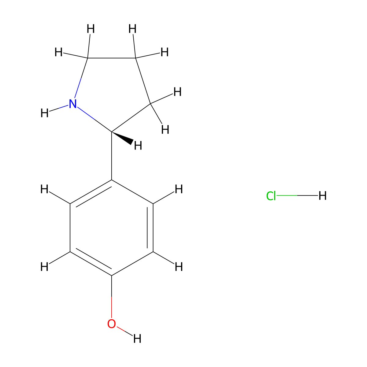 (R)-4-(Pyrrolidin-2-yl)phenol hydrochloride molecular structure, CAS 2055848-95-6